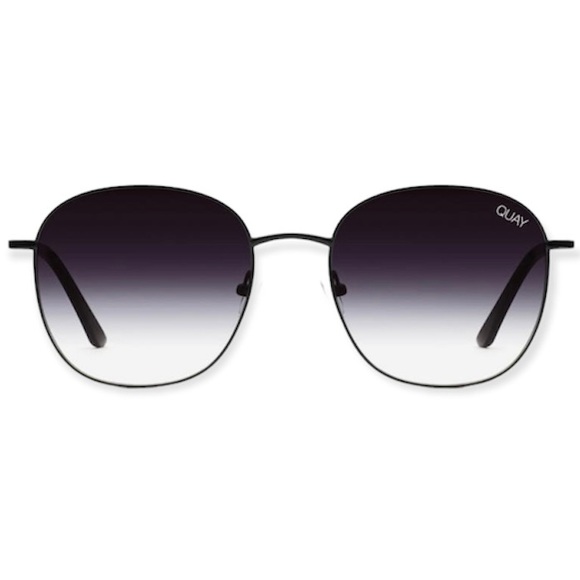 QUAY Jezabell Sunglasses Black Frame Black Gradient Lenses Round Unisex - Picture 10 of 10